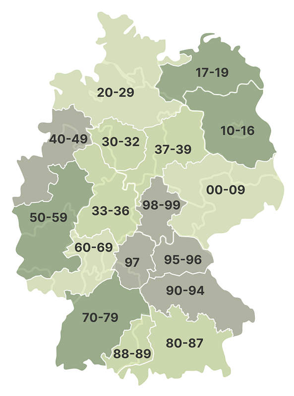 PLZ-Gebiete Deutschland