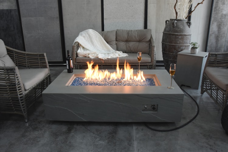 Gas Feuerstelle Colorado Sandstein-Optik grau