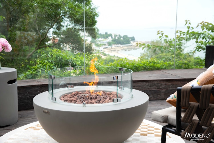 Gardenforma Gas Feuerstelle Roca in grauer Betonoptik