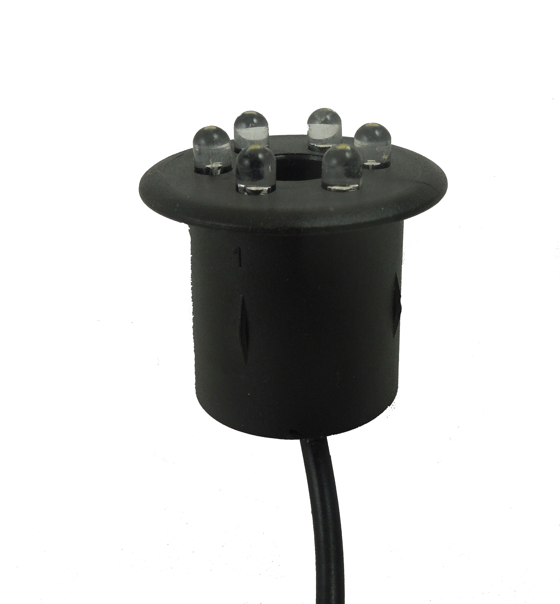 Heissner LED-Lampe  für Steinbrunnen  warm Weiß, gelb/weiß, Durchmesser 30 mm, Kabellänge 150cm, 3/4 " Schlauchanschluss (ET21-16910)