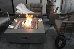 Gas Feuerstelle Carpertee Sandstein-Optik grau