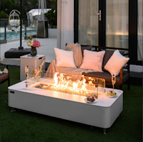 Gas Feuerstelle Athen Marmor-Optik weiß