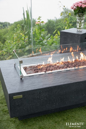 Gardenforma Gas Feuerstelle Vancouver in Beton-Optik dunkelgrau