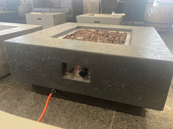 Gas Feuerstelle Manhattan Beton-Optik dunkelgrau