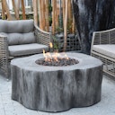 Vorschaubild Gardenforma Gas Feuerstelle Manchester aus Faserbeton in Baumstammoptik, hellgrau