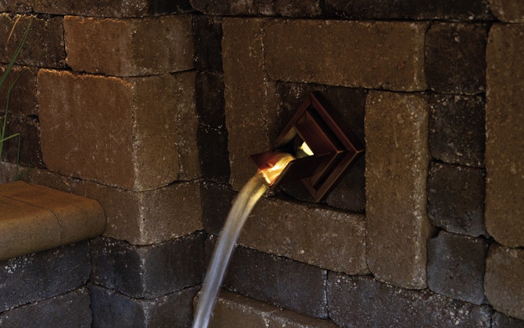 Oase Wasserspeier Wand Rhombus Kupfer