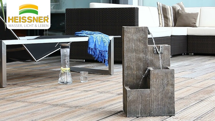 Gartenbrunnen "Stufenbrunnen LED", holzfarben, 26x21x49cm (016647-00) Gartenbrunnen "Stufenbrunnen LED", holzfarben, 26x21x49cm (016647-00)