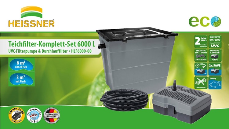 Heissner SMARTLINE Teichaußenfilter mit UVC-Pumpe 1000 l/h (HLF6000-00) Heissner SMARTLINE Teichaußenfilter mit UVC-Pumpe 1000 l/h (HLF6000-00)